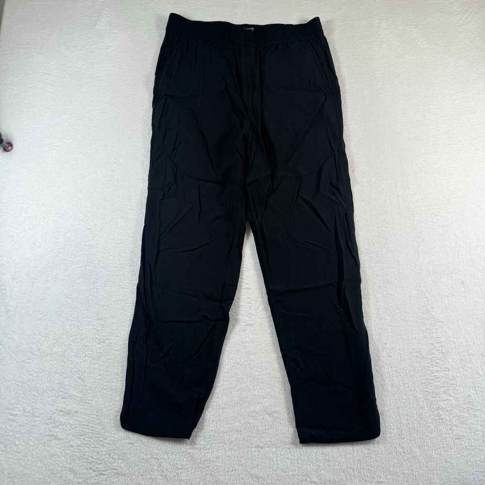 Madewell Pants Womens Small Black Crepe Ankle Pull On Elastic Waist Pockets
